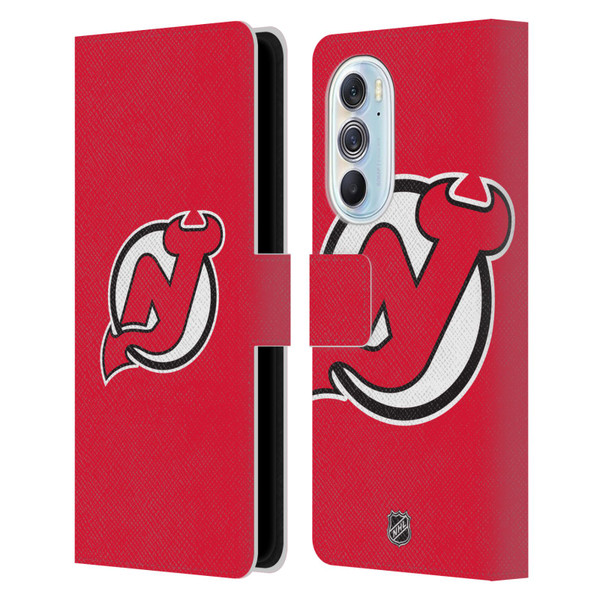 NHL New Jersey Devils Plain Leather Book Wallet Case Cover For Motorola Edge X30