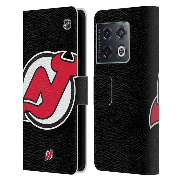NHL New Jersey Devils Oversized Leather Book Wallet Case Cover For OnePlus 10 Pro