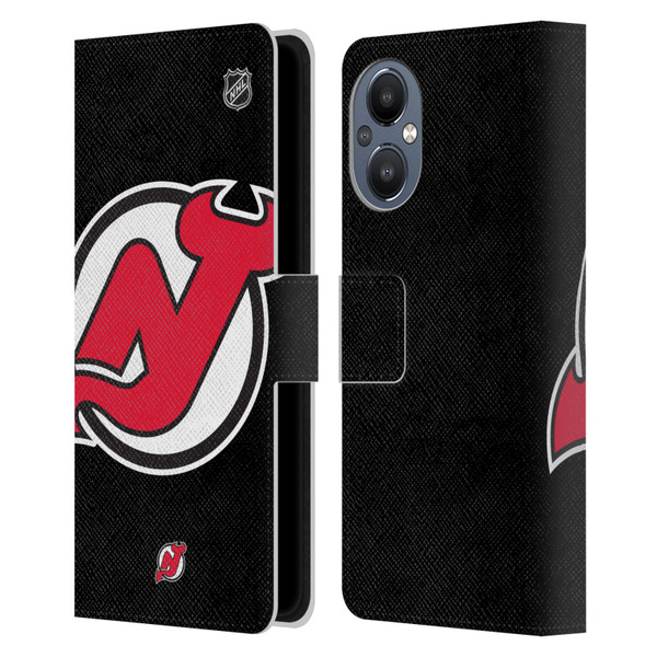 NHL New Jersey Devils Oversized Leather Book Wallet Case Cover For OnePlus Nord N20 5G