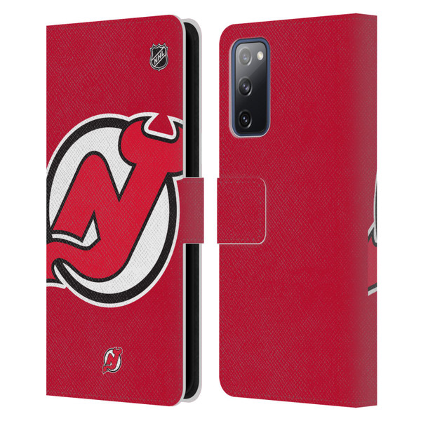 NHL New Jersey Devils Oversized Leather Book Wallet Case Cover For Samsung Galaxy S20 FE / 5G