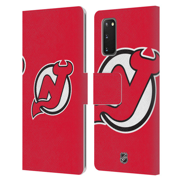 NHL New Jersey Devils Plain Leather Book Wallet Case Cover For Samsung Galaxy S20 / S20 5G