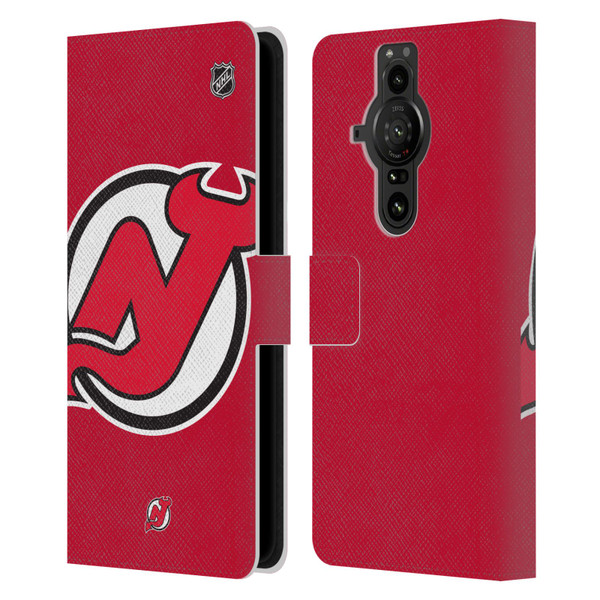 NHL New Jersey Devils Oversized Leather Book Wallet Case Cover For Sony Xperia Pro-I