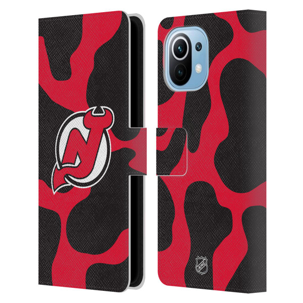 NHL New Jersey Devils Cow Pattern Leather Book Wallet Case Cover For Xiaomi Mi 11