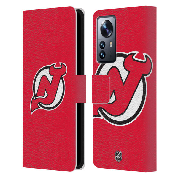 NHL New Jersey Devils Plain Leather Book Wallet Case Cover For Xiaomi 12 Pro