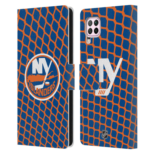 NHL New York Islanders Net Pattern Leather Book Wallet Case Cover For Huawei Nova 6 SE / P40 Lite