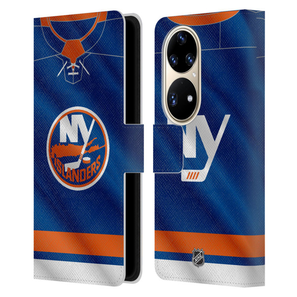 NHL New York Islanders Jersey Leather Book Wallet Case Cover For Huawei P50 Pro