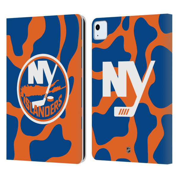 NHL New York Islanders Cow Pattern Leather Book Wallet Case Cover For Apple iPad Air 11 2020/2022/2024