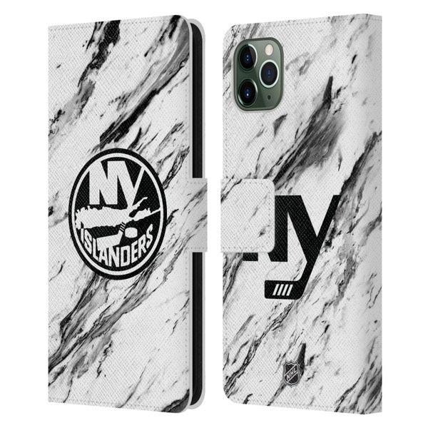 NHL New York Islanders Marble Leather Book Wallet Case Cover For Apple iPhone 11 Pro Max