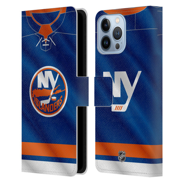 NHL New York Islanders Jersey Leather Book Wallet Case Cover For Apple iPhone 13 Pro Max