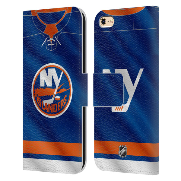 NHL New York Islanders Jersey Leather Book Wallet Case Cover For Apple iPhone 6 / iPhone 6s