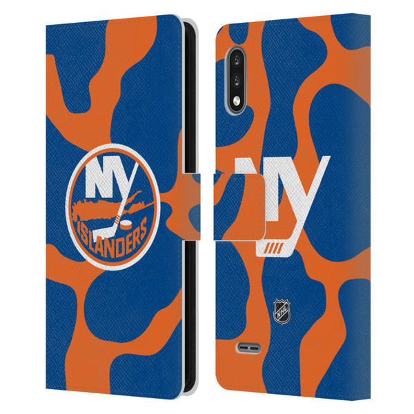 NHL New York Islanders Cow Pattern Leather Book Wallet Case Cover For LG K22