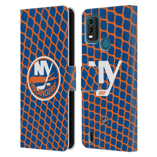 NHL New York Islanders Net Pattern Leather Book Wallet Case Cover For Nokia G11 Plus