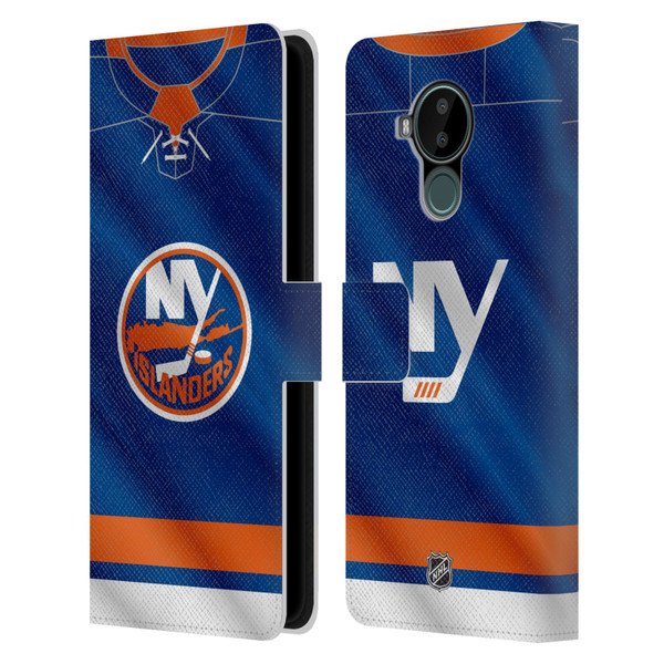 NHL New York Islanders Jersey Leather Book Wallet Case Cover For Nokia C30