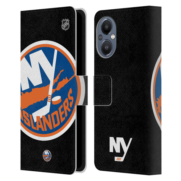 NHL New York Islanders Oversized Leather Book Wallet Case Cover For OnePlus Nord N20 5G