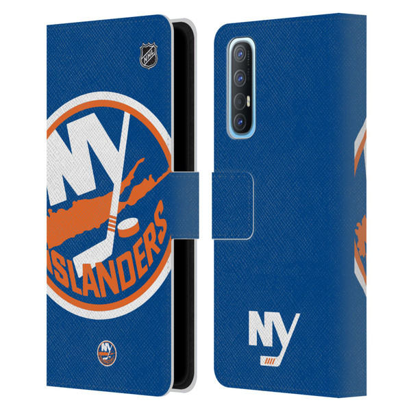 NHL New York Islanders Oversized Leather Book Wallet Case Cover For OPPO Find X2 Neo 5G