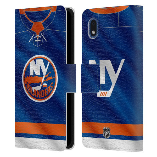 NHL New York Islanders Jersey Leather Book Wallet Case Cover For Samsung Galaxy A01 Core (2020)