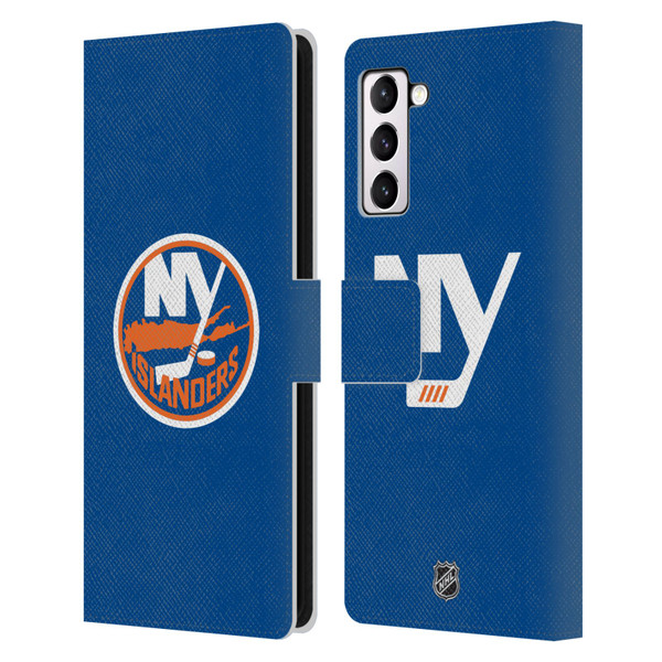 NHL New York Islanders Plain Leather Book Wallet Case Cover For Samsung Galaxy S21+ 5G