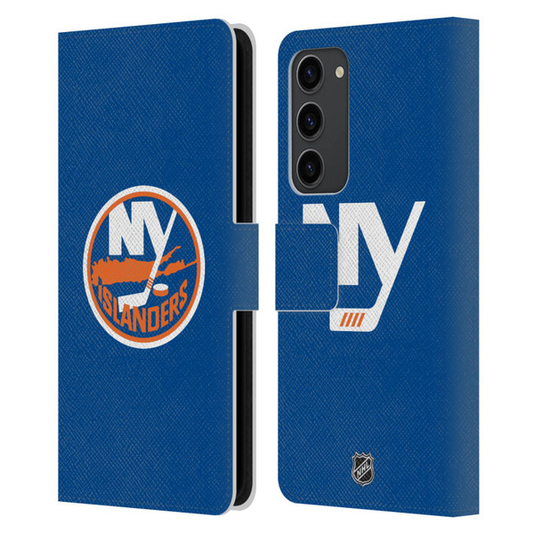 NHL New York Islanders Plain Leather Book Wallet Case Cover For Samsung Galaxy S23+ 5G