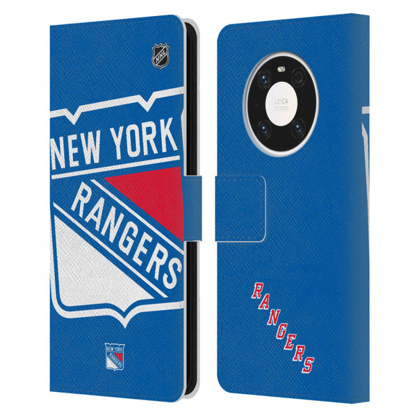 NHL New York Rangers Oversized Leather Book Wallet Case Cover For Huawei Mate 40 Pro 5G