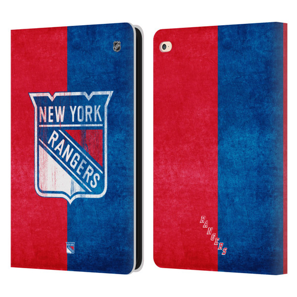 NHL New York Rangers Half Distressed Leather Book Wallet Case Cover For Apple iPad Air 2 (2014)