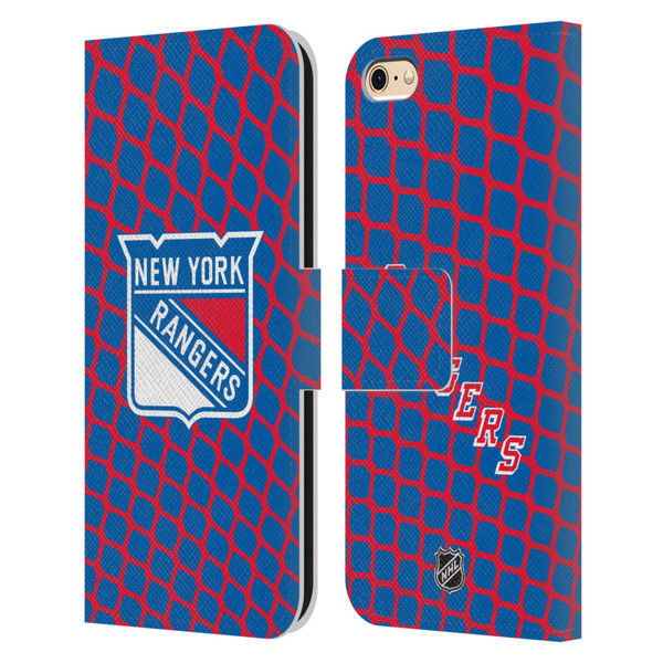 NHL New York Rangers Net Pattern Leather Book Wallet Case Cover For Apple iPhone 6 / iPhone 6s