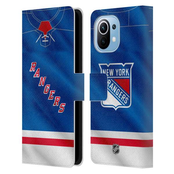 NHL New York Rangers Jersey Leather Book Wallet Case Cover For Xiaomi Mi 11