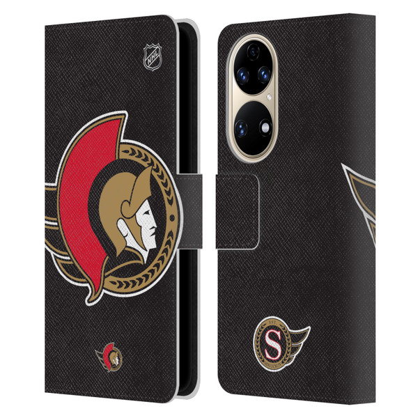 NHL Ottawa Senators Oversized Leather Book Wallet Case Cover For Huawei P50