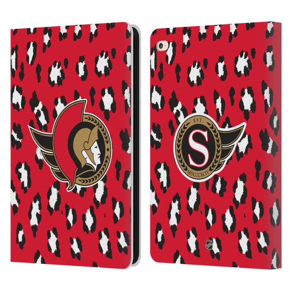 NHL Ottawa Senators Leopard Patten Leather Book Wallet Case Cover For Apple iPad Air 2 (2014)