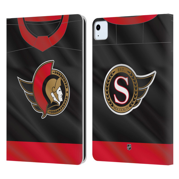 NHL Ottawa Senators Jersey Leather Book Wallet Case Cover For Apple iPad Air 11 2020/2022/2024