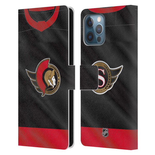 NHL Ottawa Senators Jersey Leather Book Wallet Case Cover For Apple iPhone 12 Pro Max