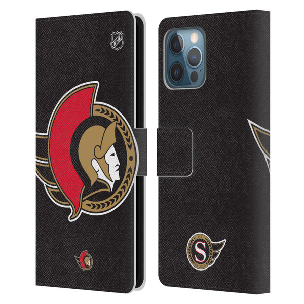 NHL Ottawa Senators Oversized Leather Book Wallet Case Cover For Apple iPhone 12 Pro Max