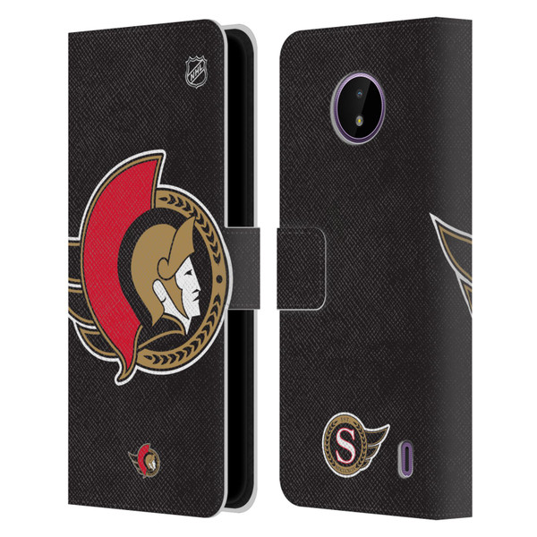 NHL Ottawa Senators Oversized Leather Book Wallet Case Cover For Nokia C10 / C20