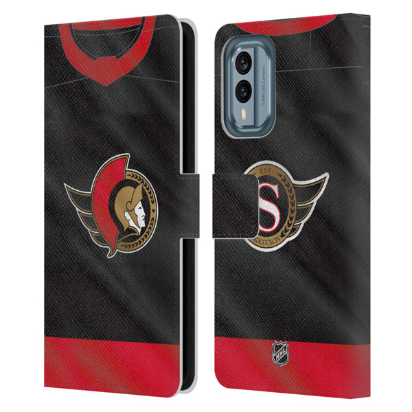 NHL Ottawa Senators Jersey Leather Book Wallet Case Cover For Nokia X30