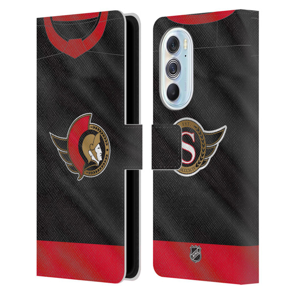 NHL Ottawa Senators Jersey Leather Book Wallet Case Cover For Motorola Edge X30