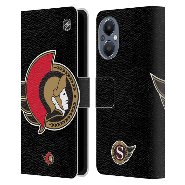 NHL Ottawa Senators Oversized Leather Book Wallet Case Cover For OnePlus Nord N20 5G