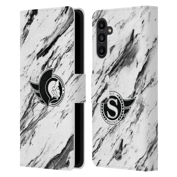 NHL Ottawa Senators Marble Leather Book Wallet Case Cover For Samsung Galaxy A13 5G (2021)