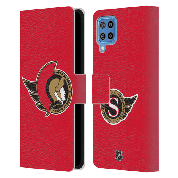 NHL Ottawa Senators Plain Leather Book Wallet Case Cover For Samsung Galaxy F22 (2021)