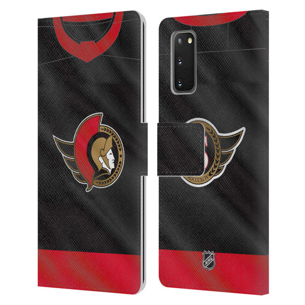 NHL Ottawa Senators Jersey Leather Book Wallet Case Cover For Samsung Galaxy S20 / S20 5G