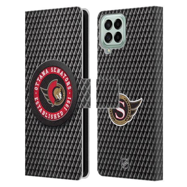 NHL Ottawa Senators Puck Texture Leather Book Wallet Case Cover For Samsung Galaxy M33 (2022)