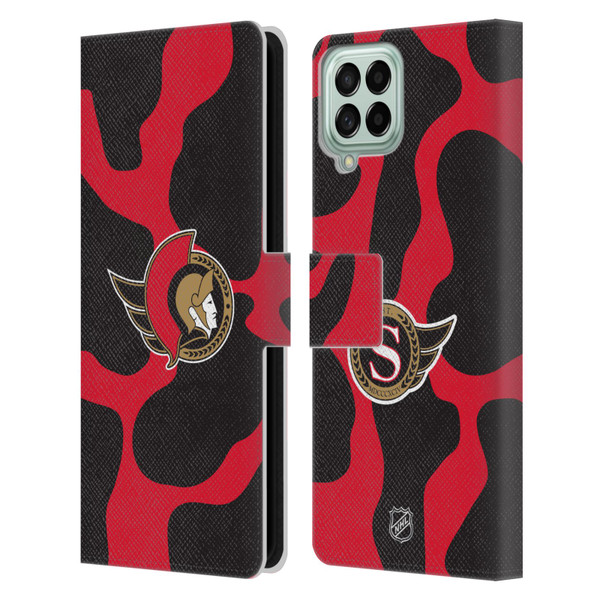 NHL Ottawa Senators Cow Pattern Leather Book Wallet Case Cover For Samsung Galaxy M53 (2022)