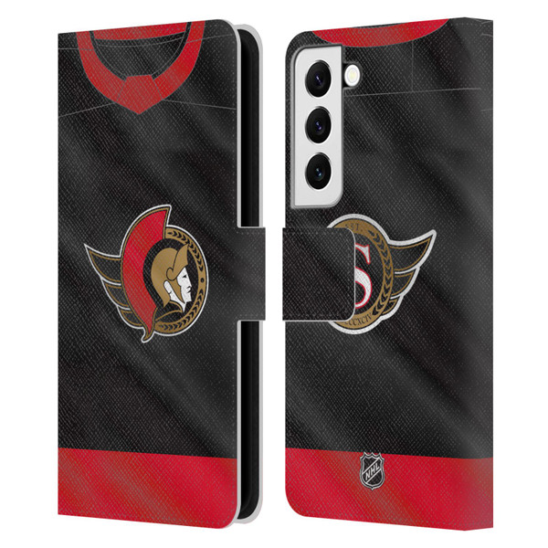 NHL Ottawa Senators Jersey Leather Book Wallet Case Cover For Samsung Galaxy S22 5G