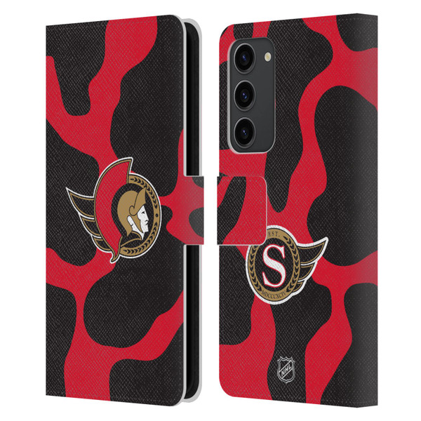 NHL Ottawa Senators Cow Pattern Leather Book Wallet Case Cover For Samsung Galaxy S23+ 5G