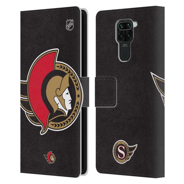 NHL Ottawa Senators Oversized Leather Book Wallet Case Cover For Xiaomi Redmi Note 9 / Redmi 10X 4G