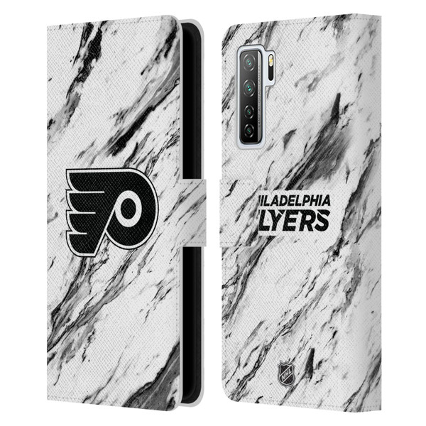 NHL Philadelphia Flyers Marble Leather Book Wallet Case Cover For Huawei Nova 7 SE/P40 Lite 5G