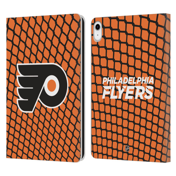 NHL Philadelphia Flyers Net Pattern Leather Book Wallet Case Cover For Apple iPad 10.9 (2022)