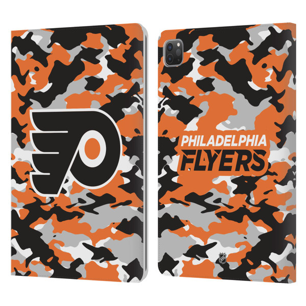 NHL Philadelphia Flyers Camouflage Leather Book Wallet Case Cover For Apple iPad Pro 11 2020 / 2021 / 2022