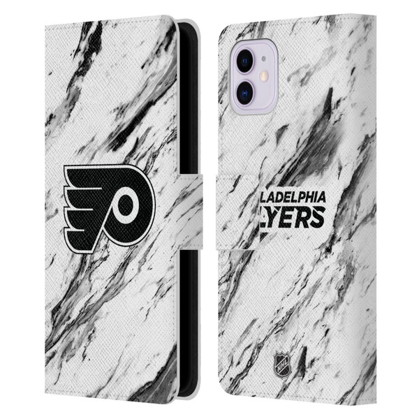 NHL Philadelphia Flyers Marble Leather Book Wallet Case Cover For Apple iPhone 11