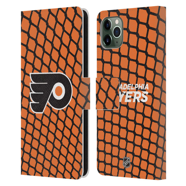 NHL Philadelphia Flyers Net Pattern Leather Book Wallet Case Cover For Apple iPhone 11 Pro Max