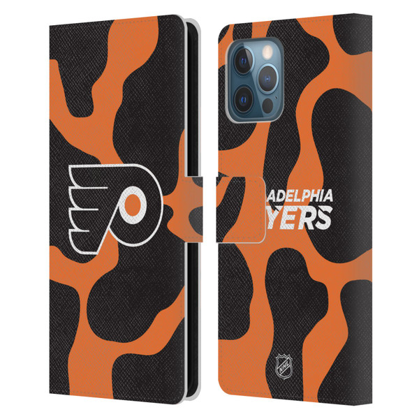 NHL Philadelphia Flyers Cow Pattern Leather Book Wallet Case Cover For Apple iPhone 12 Pro Max