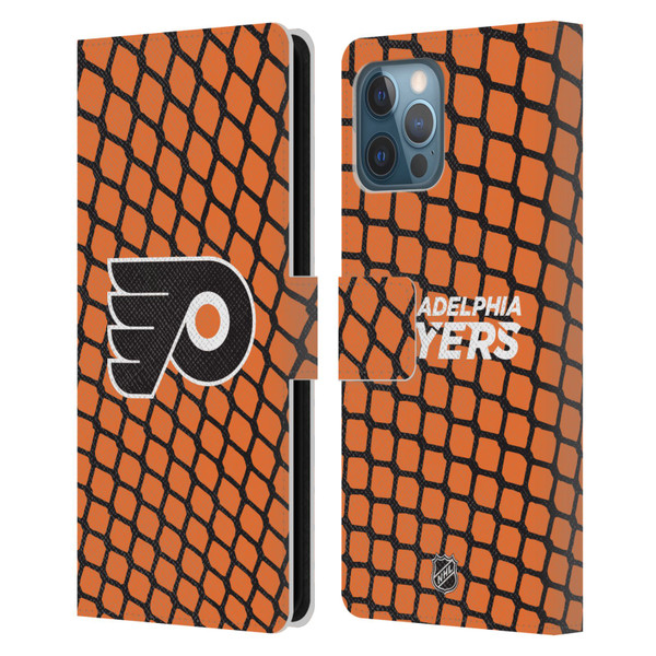 NHL Philadelphia Flyers Net Pattern Leather Book Wallet Case Cover For Apple iPhone 12 Pro Max